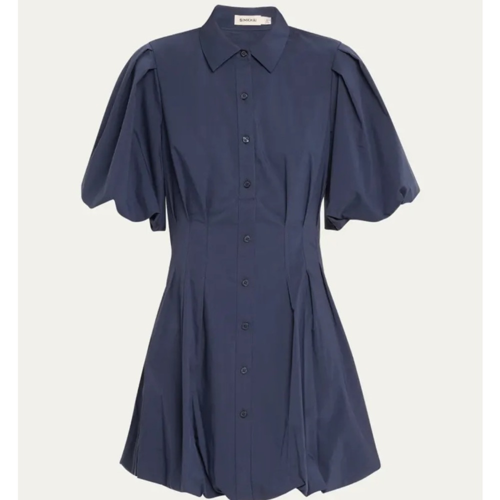 SIMKHAI
Cleo Polin Balloon-Sleeve Pleated Mini Dress